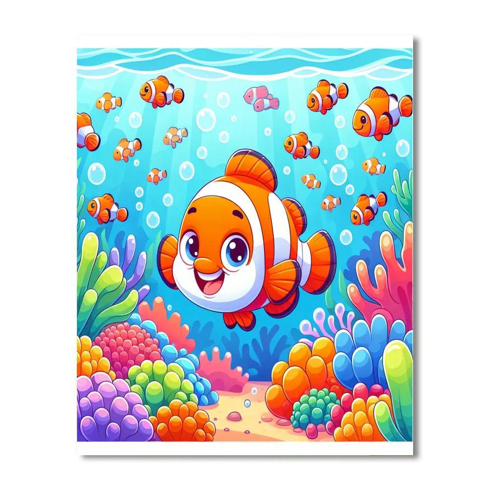 Silly Clownfish Paint By Numbers Art