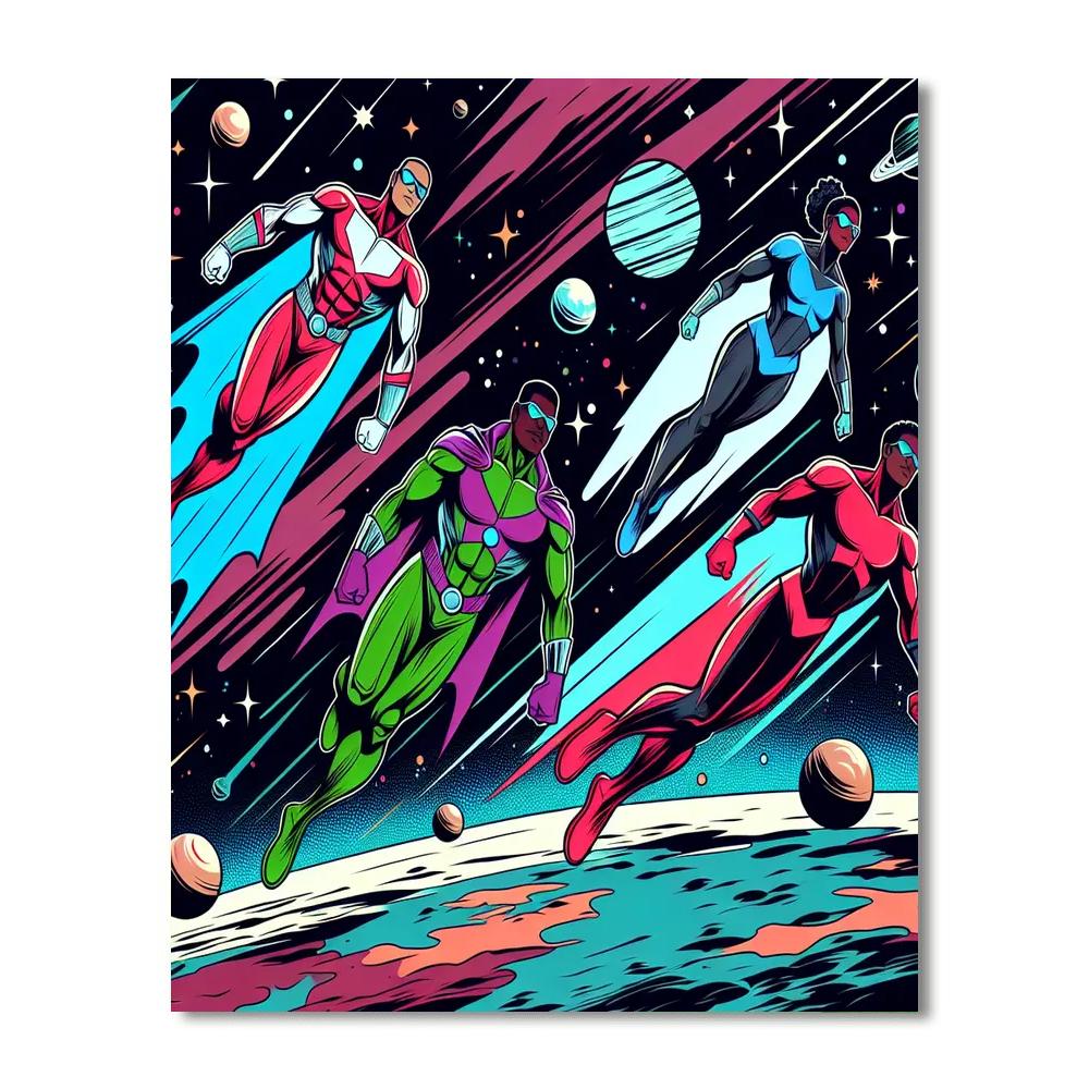 Superhero Galaxy Guardians Paint By Number