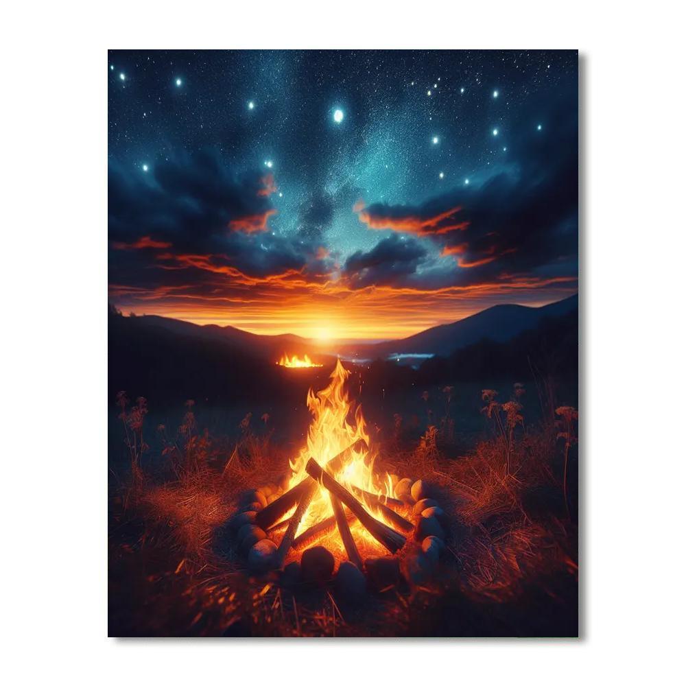 Dancing Flames At Dusk DIY Paint By Numbers