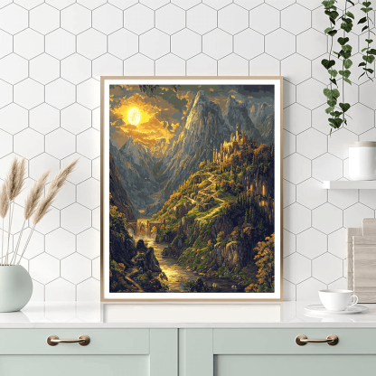 J.R.R. Tolkien Inspired Fantasy Mountain Adventure  Paint By Number