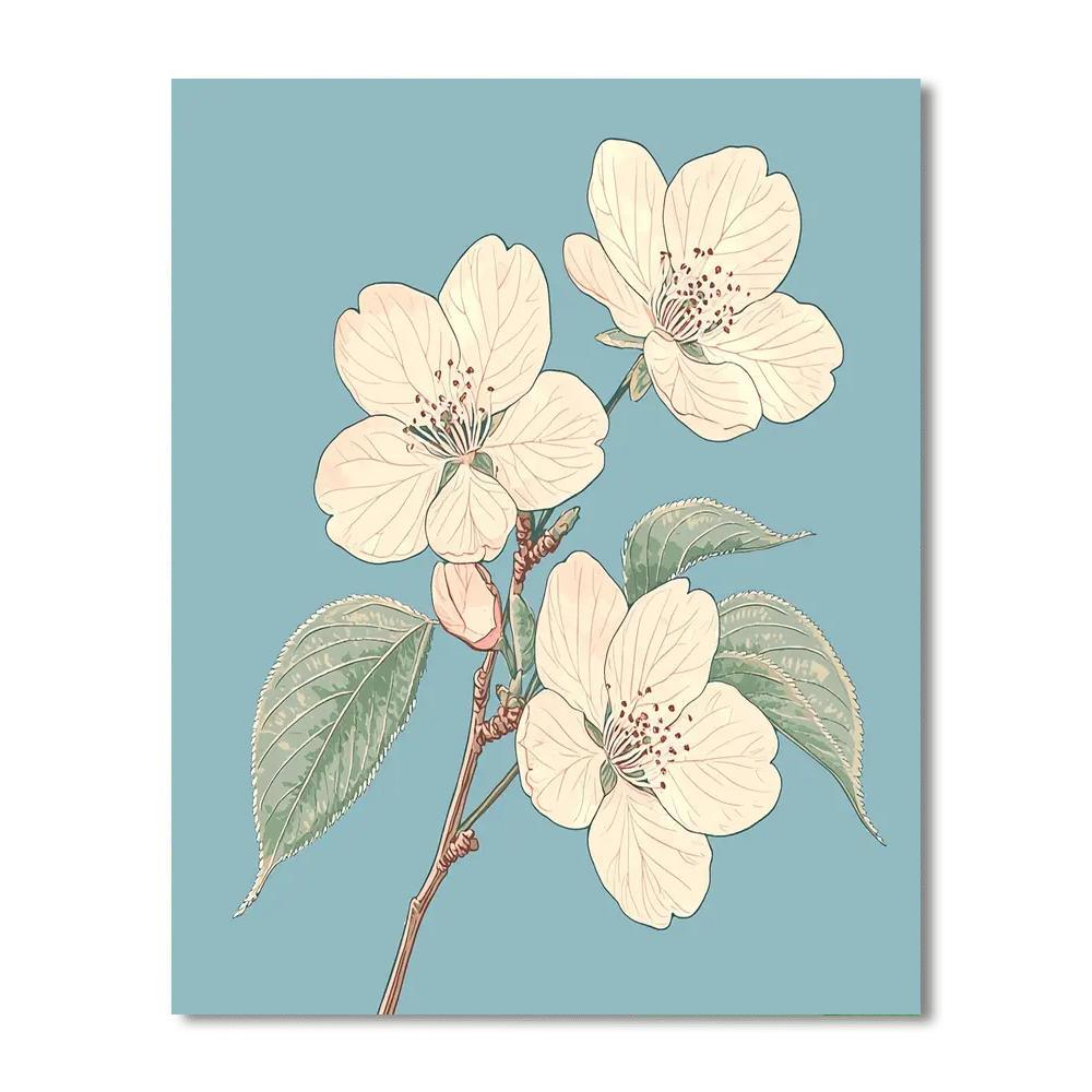 Utagawa Hiroshige Inspired Hiroshige's Serene Blossom  DIY Paint By Numbers
