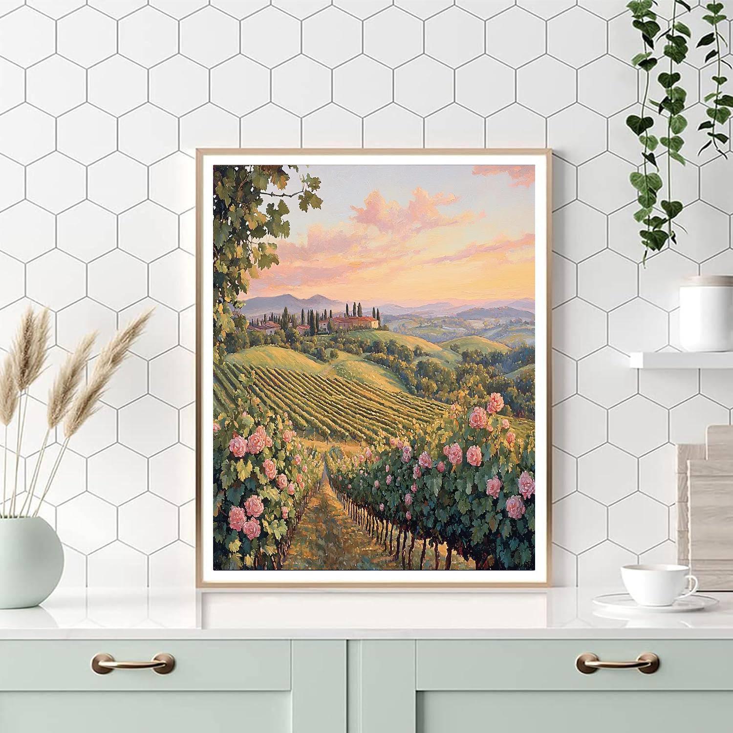 Sandro Botticelli Inspired Pastel Dawn In Tuscany  Paint By Numbers