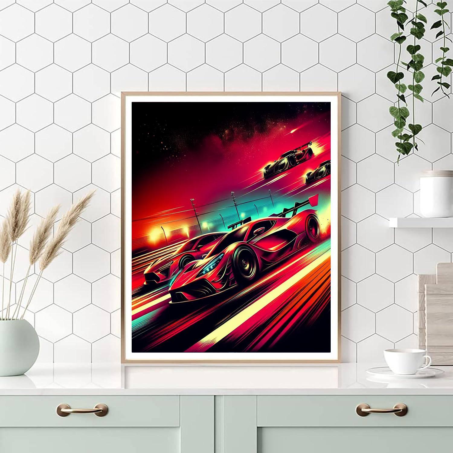 Racecar's High-speed Thrill Paint By Numbers Art