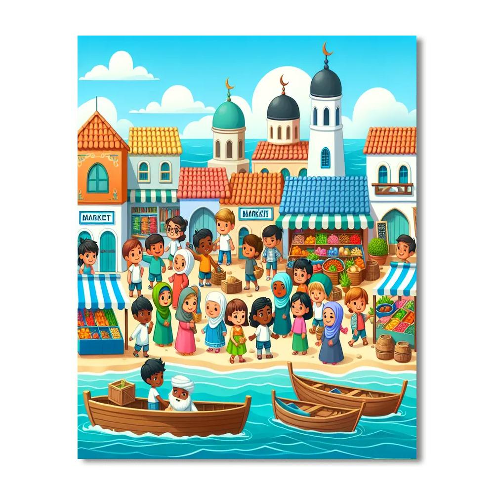 Seaside Village Excursion Numbered Painting Kits