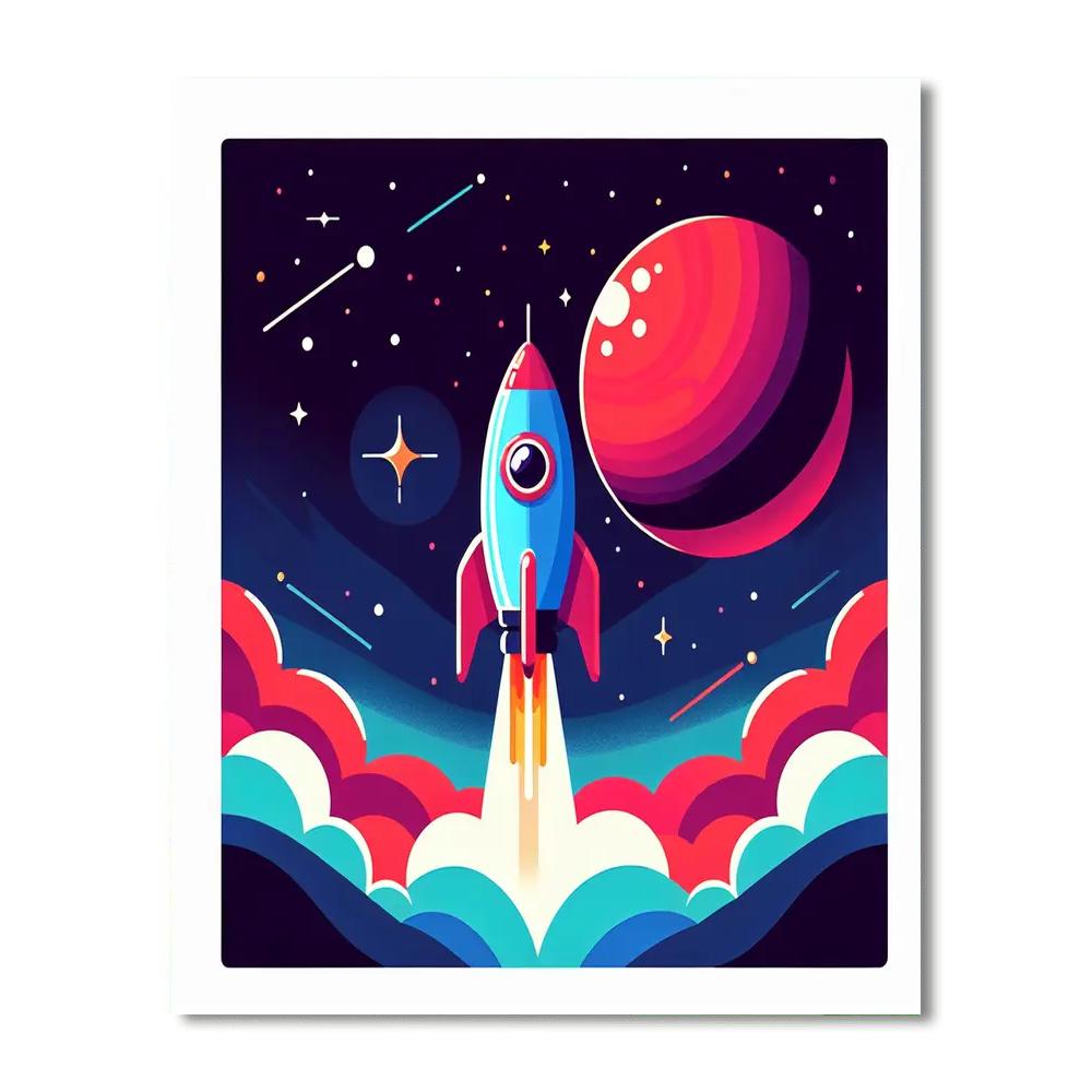 Rocket To Mars Number Painting