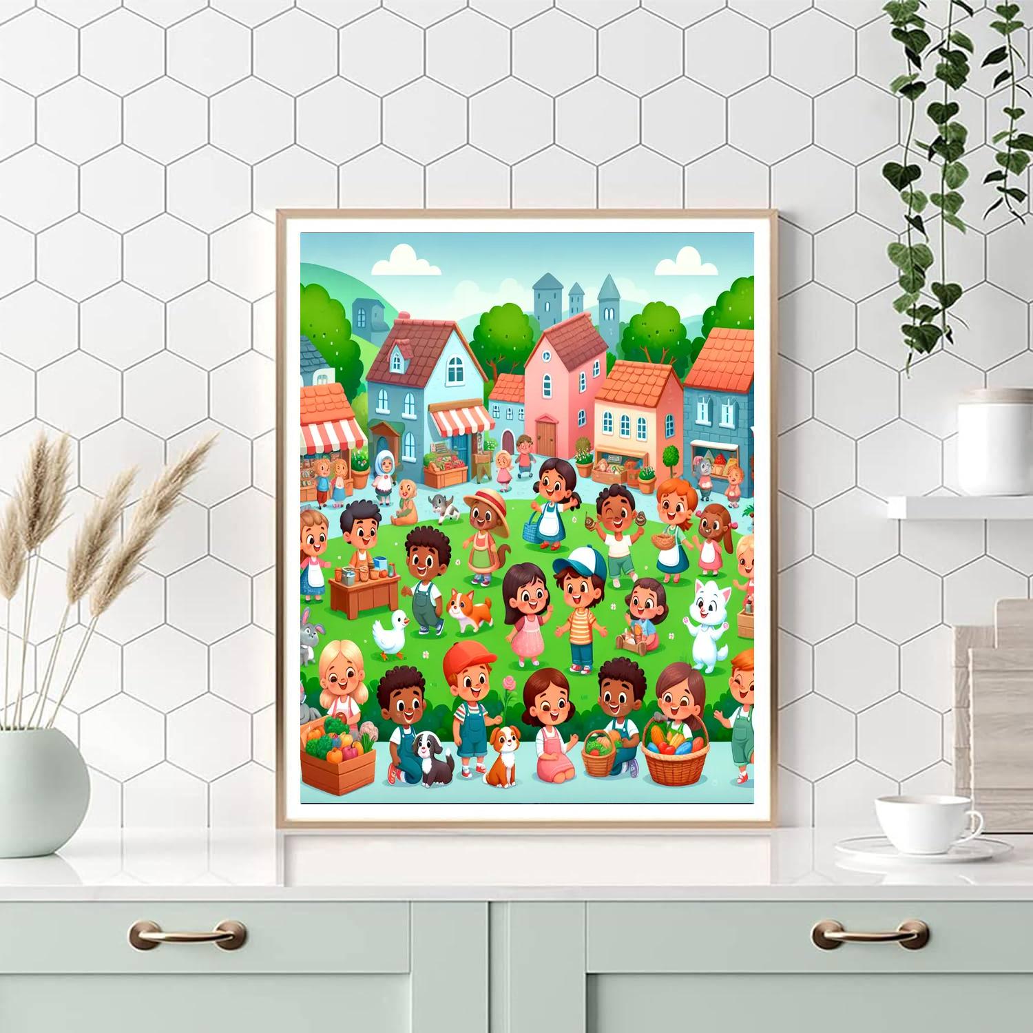 Charming Village Adventure Paint By Numbers