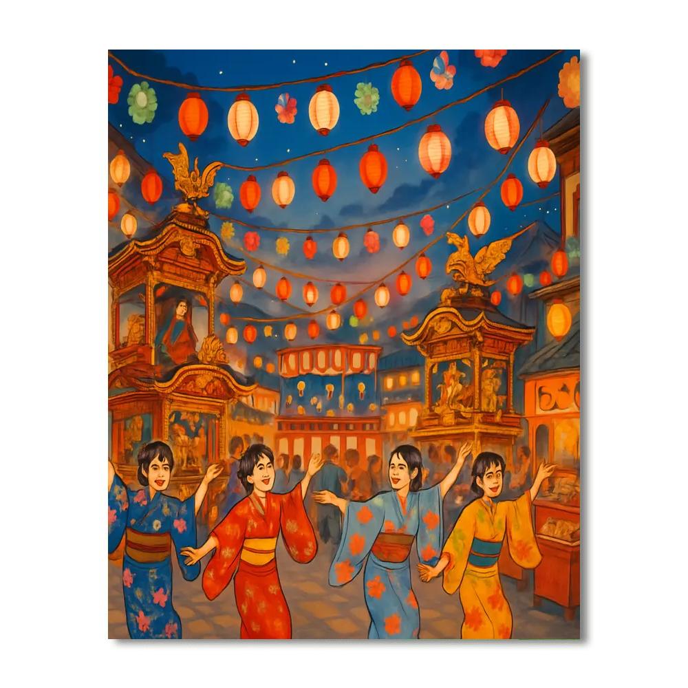 Jubilant Japanese Festival - Japan Painting Number Kit