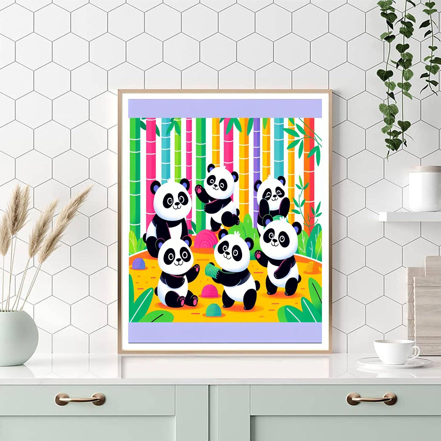 Panda's Bamboo Bash Paint By Numbers