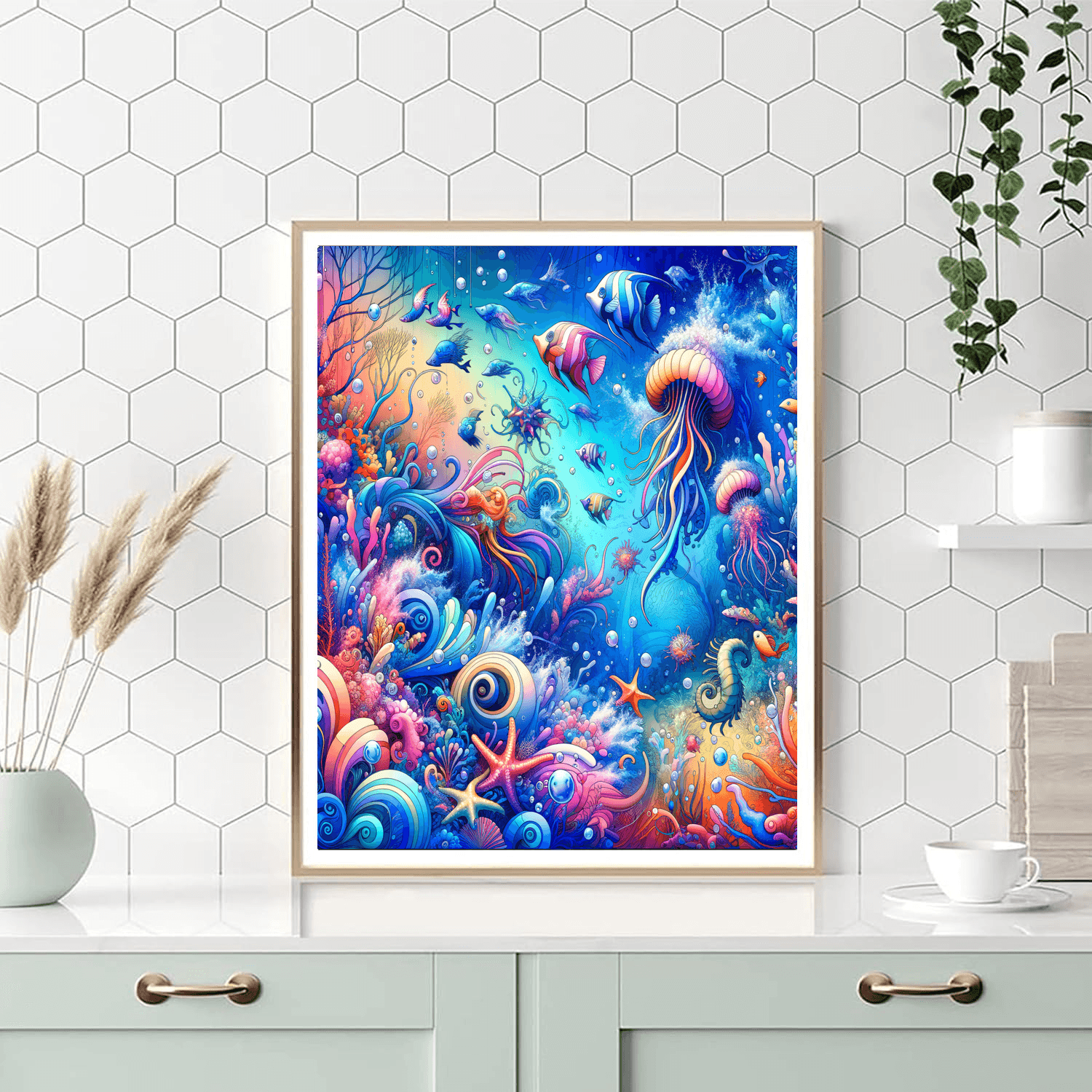 Bubbly Underwater World Painting Number Kit