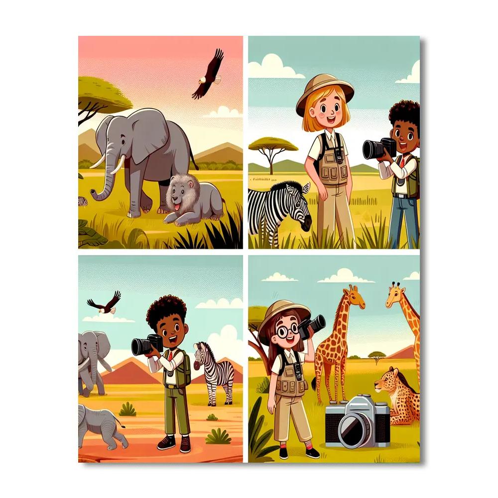 Safari Wildlife Photography DIY Paint By Numbers