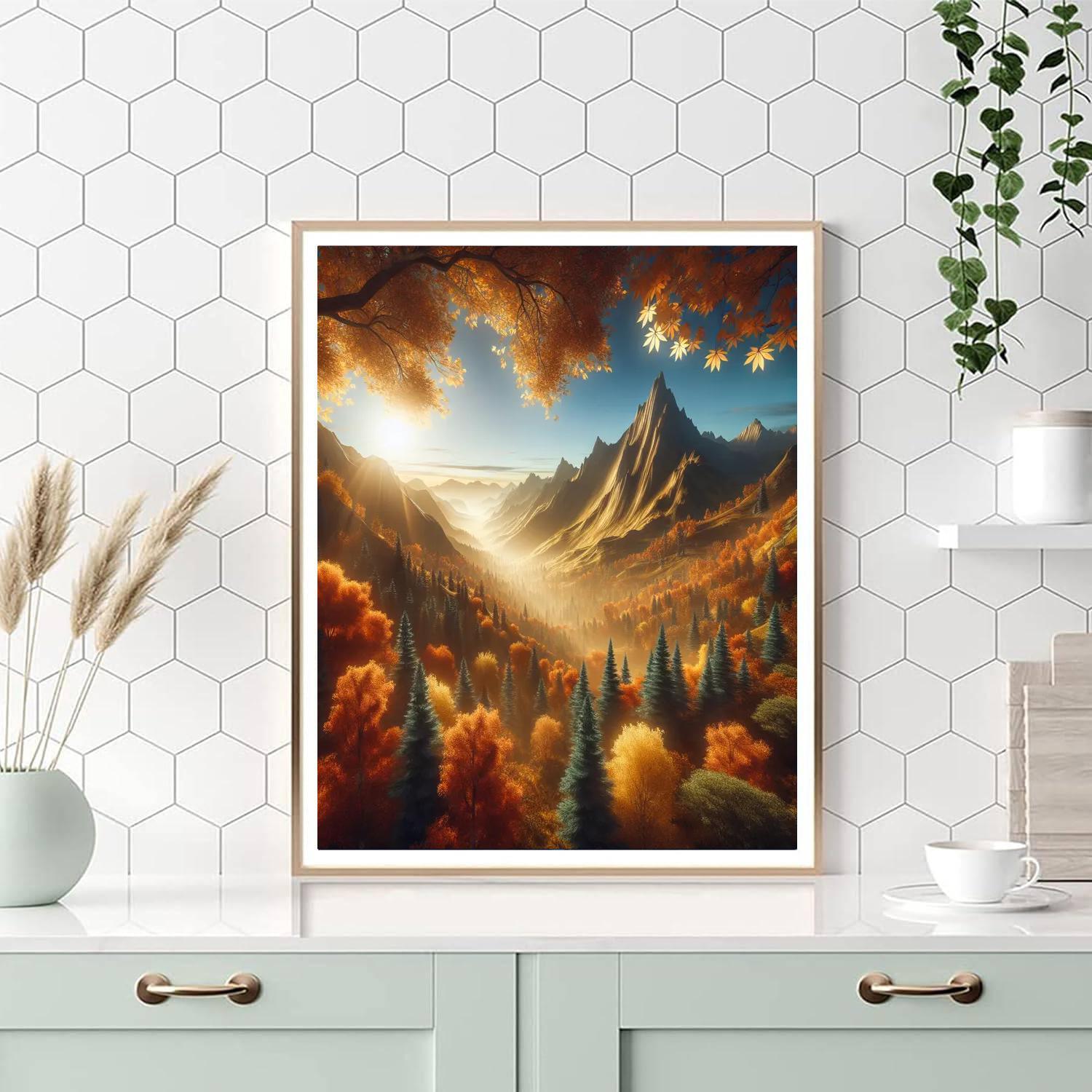 Mountain Landscape In Autumn Paint By Number