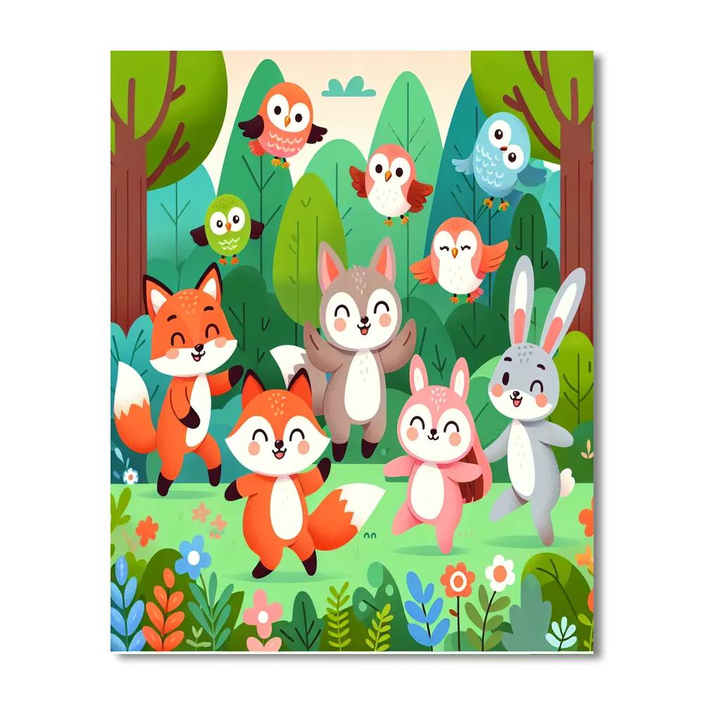 Funky Forest Creatures Number Painting