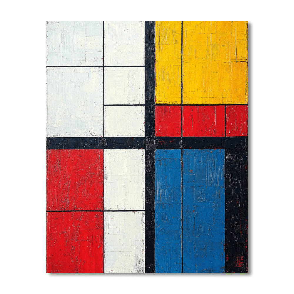 Piet Mondrian Inspired Harmony In City Lines  Paint By Color