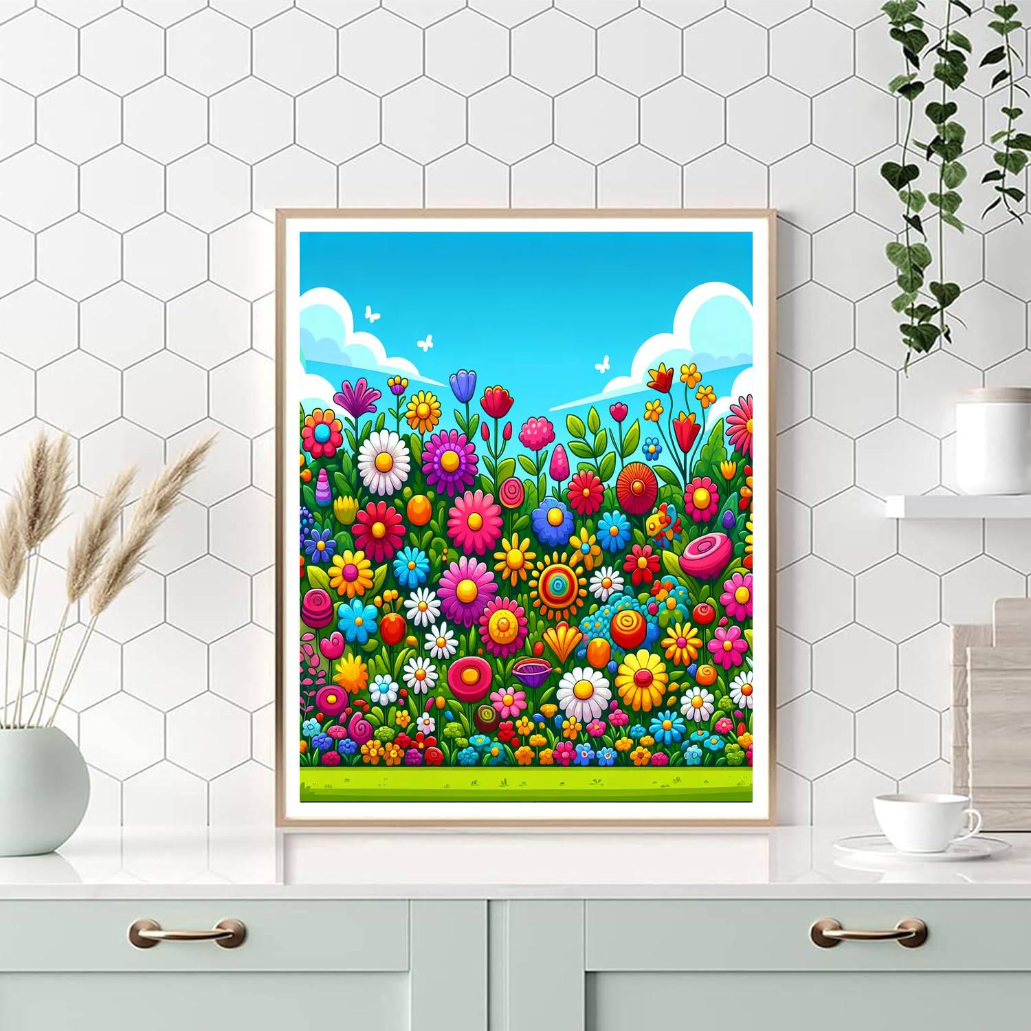 Cheerful Garden Flowers Paint By Numbers Kits