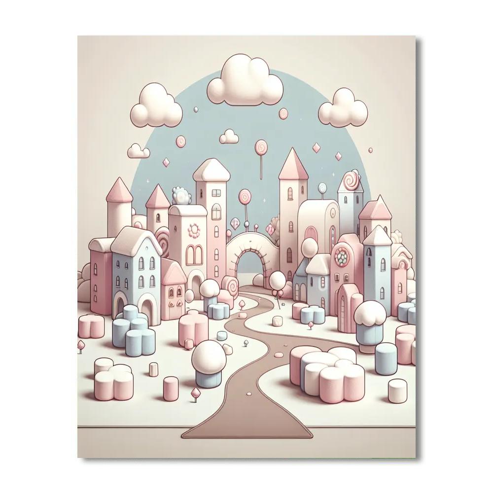 Mystic Marshmallow Land Paint By Numbers Art