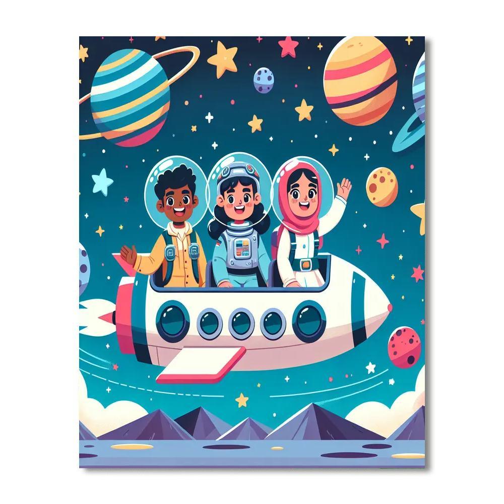 Galactic Travel Team Number Painting