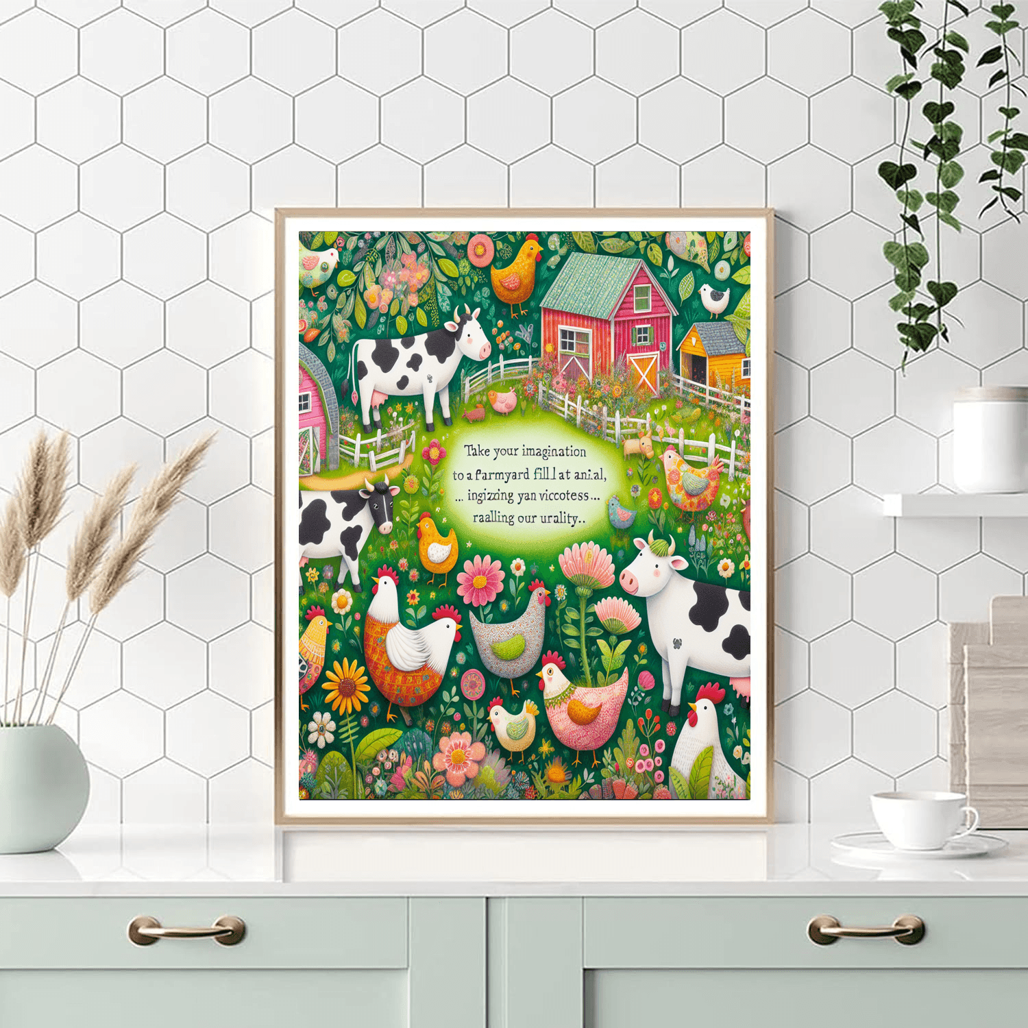 Lively Farmyard Scene Painting Number Kit