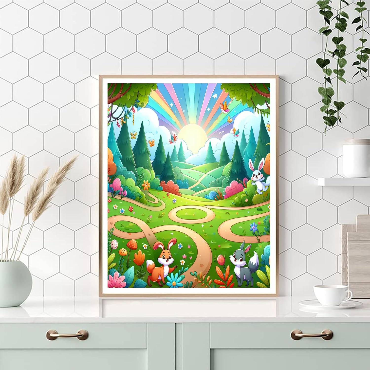 Whimsical Storybook Forest Paint By Numbers Art