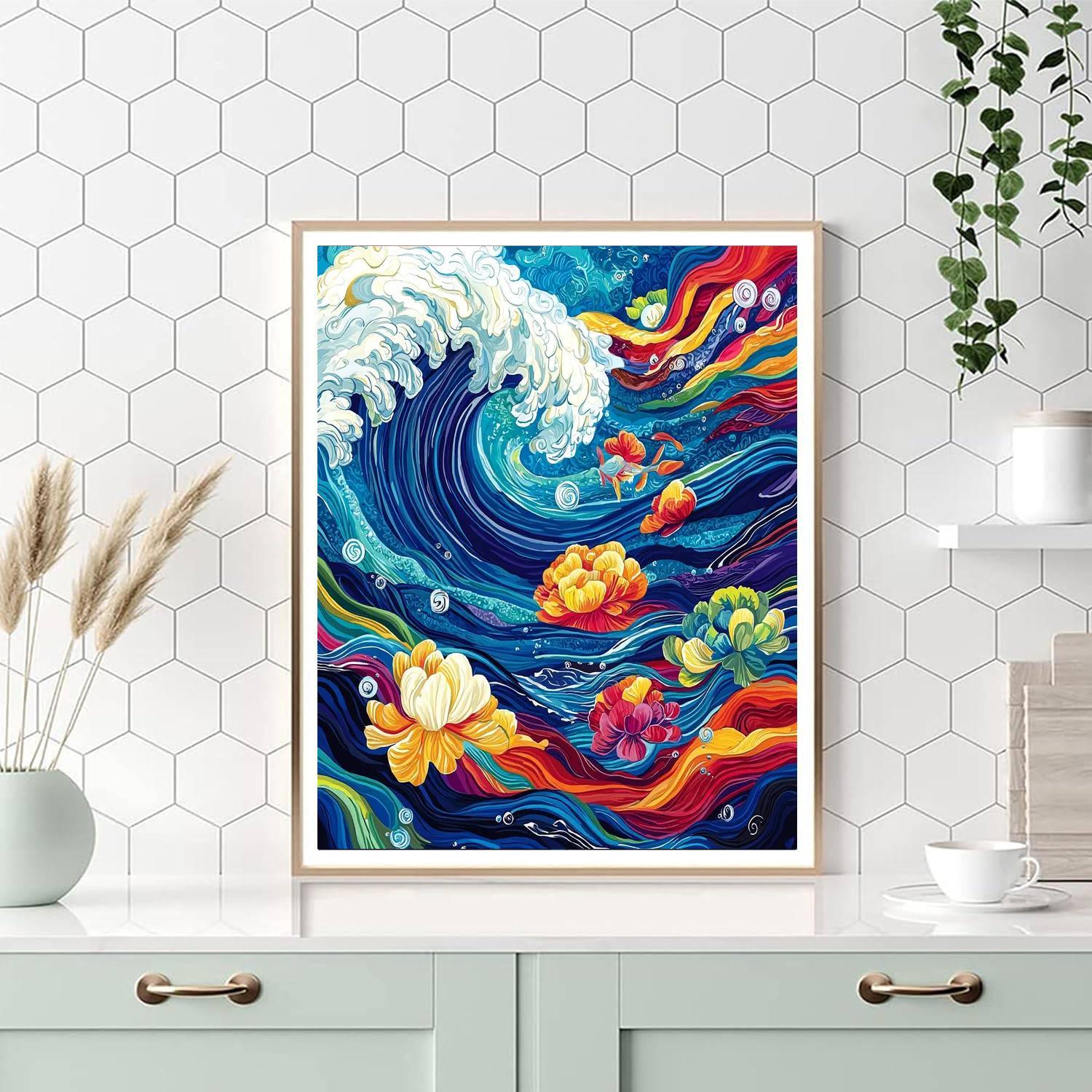 Hokusai Inspired Explorers Of The Deep  Painting By Numbers Kit
