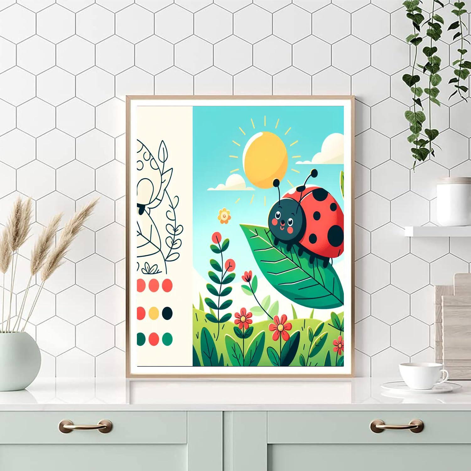 Vibrant Ladybug DIY Paint By Numbers