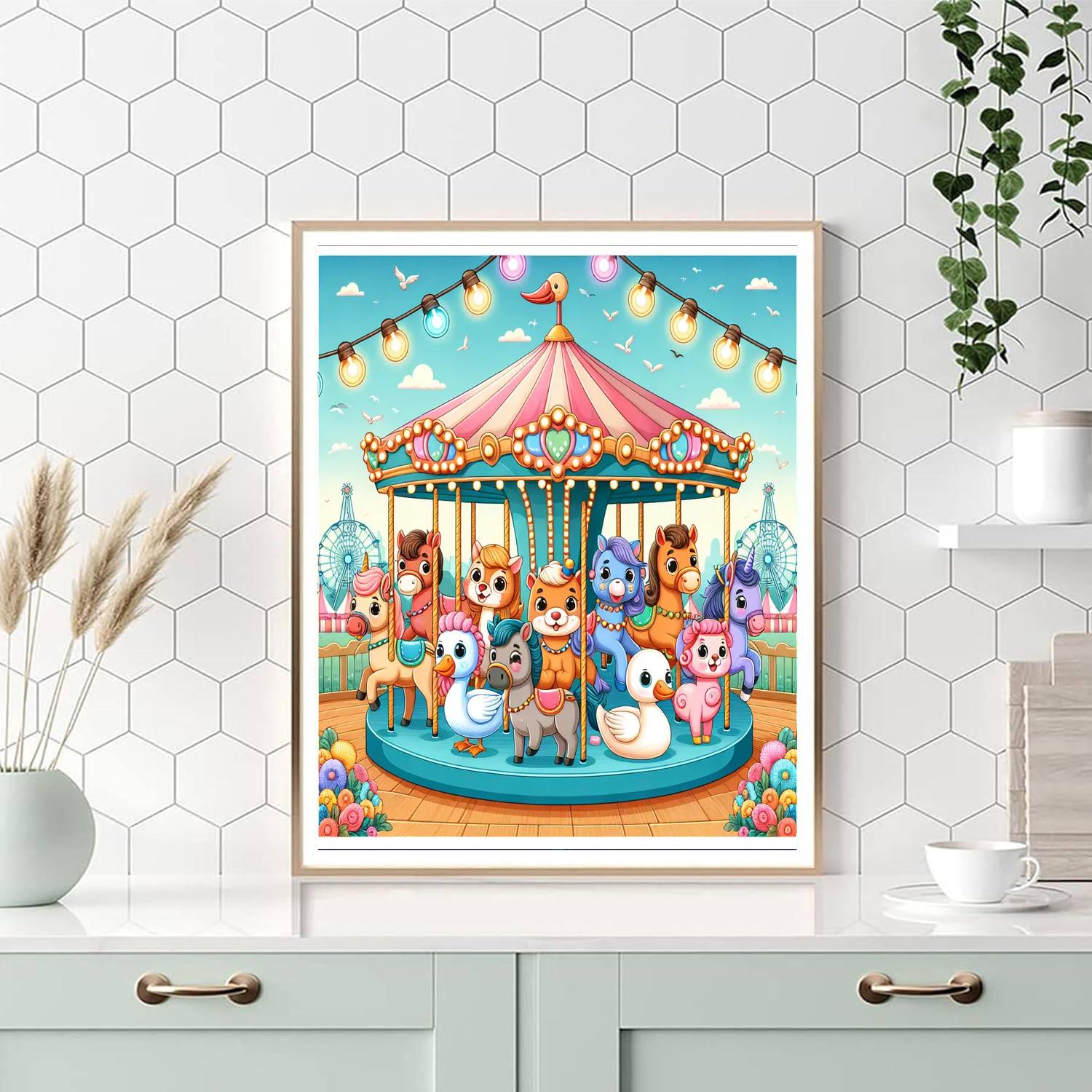 Dreamy Carousel Delight DIY Paint By Numbers