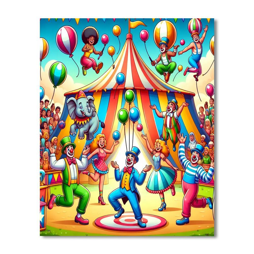 Lively Circus Celebration Paint By Numbers Kits