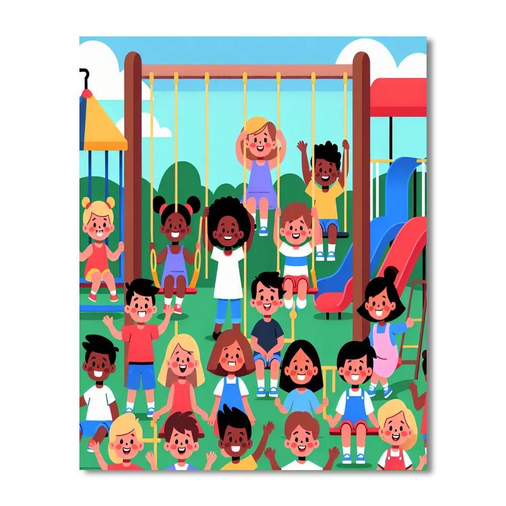 Bouncy Playground Number Painting