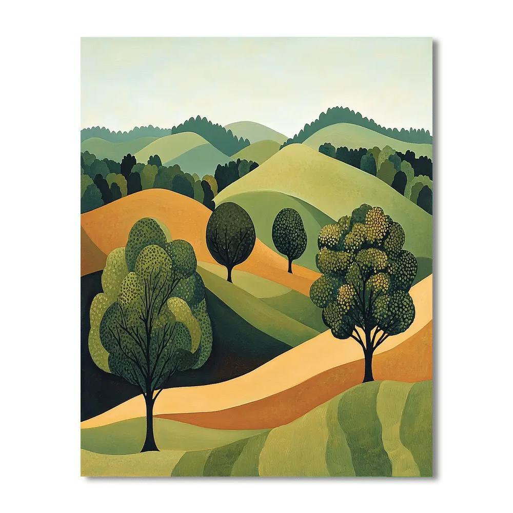 Nandalal Bose Inspired Echoes Of The Verdant Village  DIY Paint By Numbers