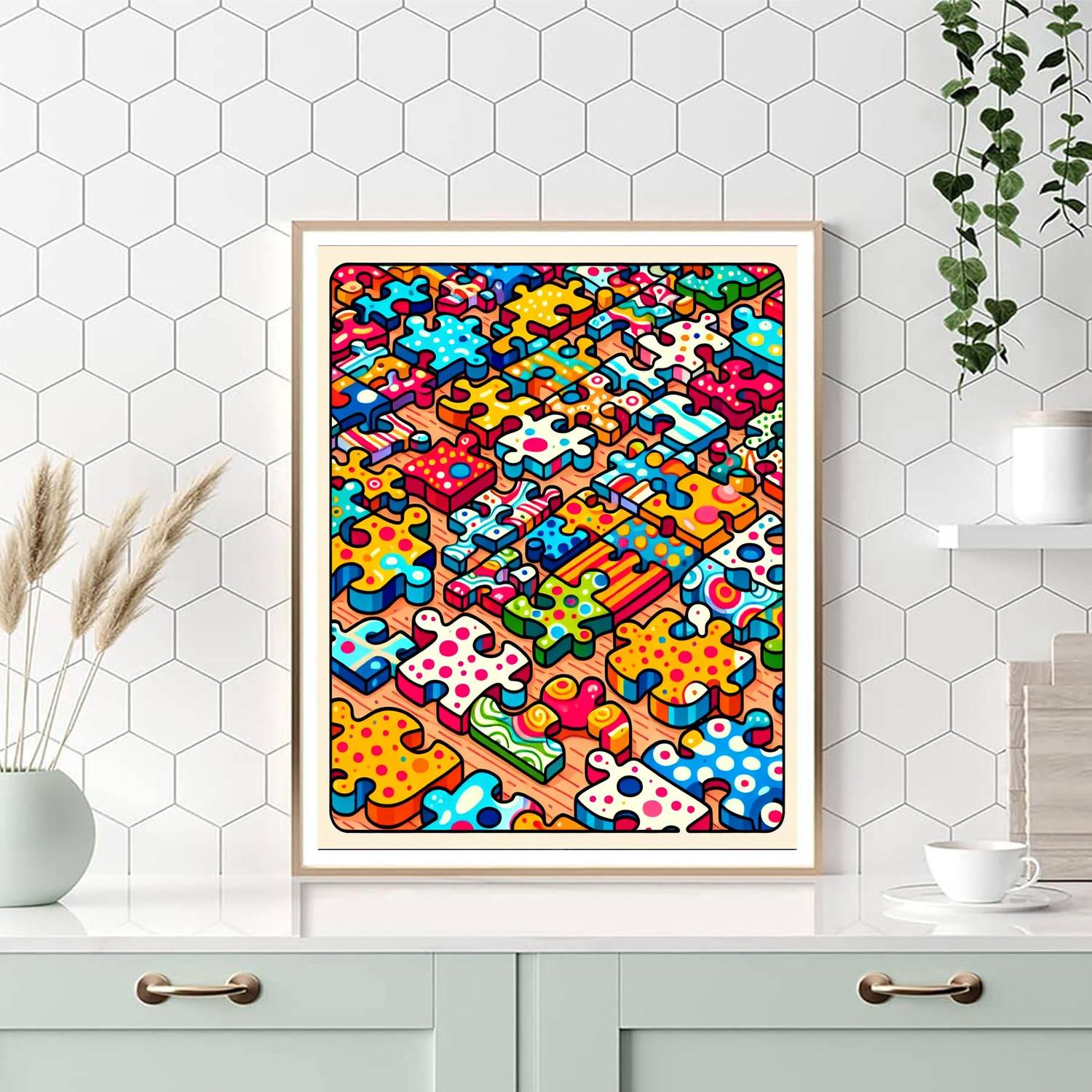 Jolly Jigsaw World Paint By Numbers Art