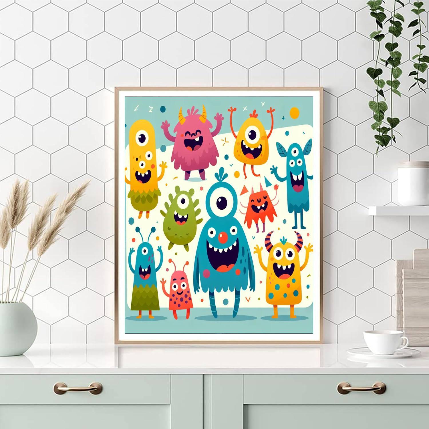 Doodle Monster Crew Paint By Numbers Art