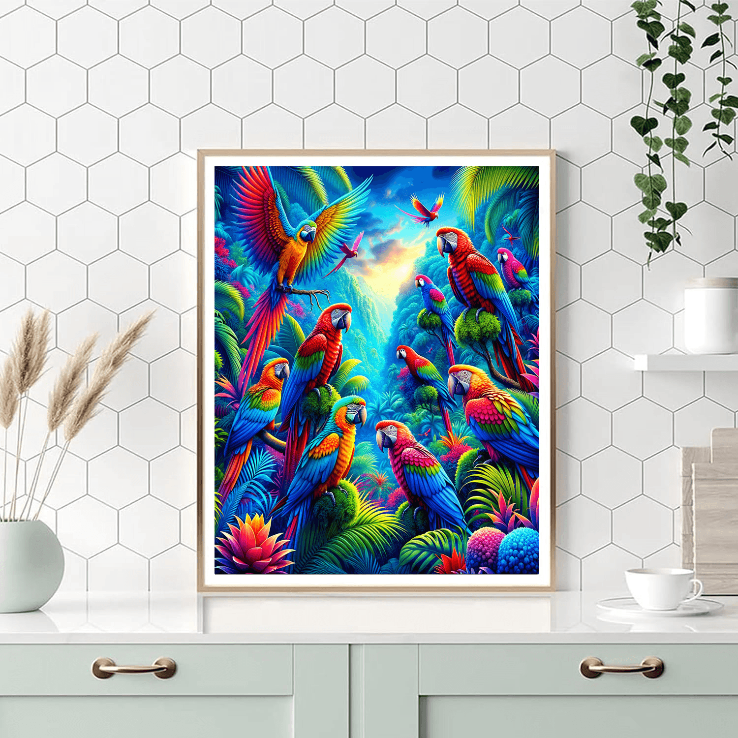 Colorful Parrot Paradise Paint By Numbers