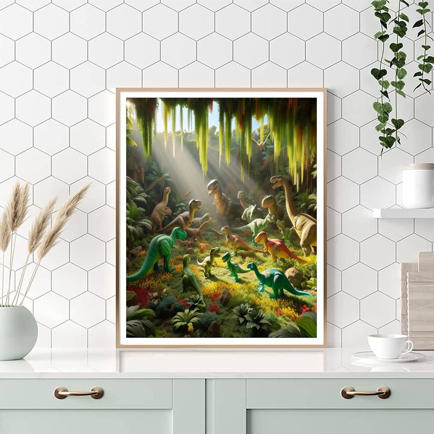 Adventurous Dinosaur Land Paint By Color