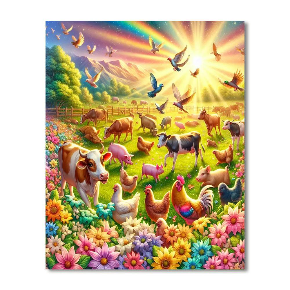 Playful Farmyard Adventures Painting By Numbers Kit