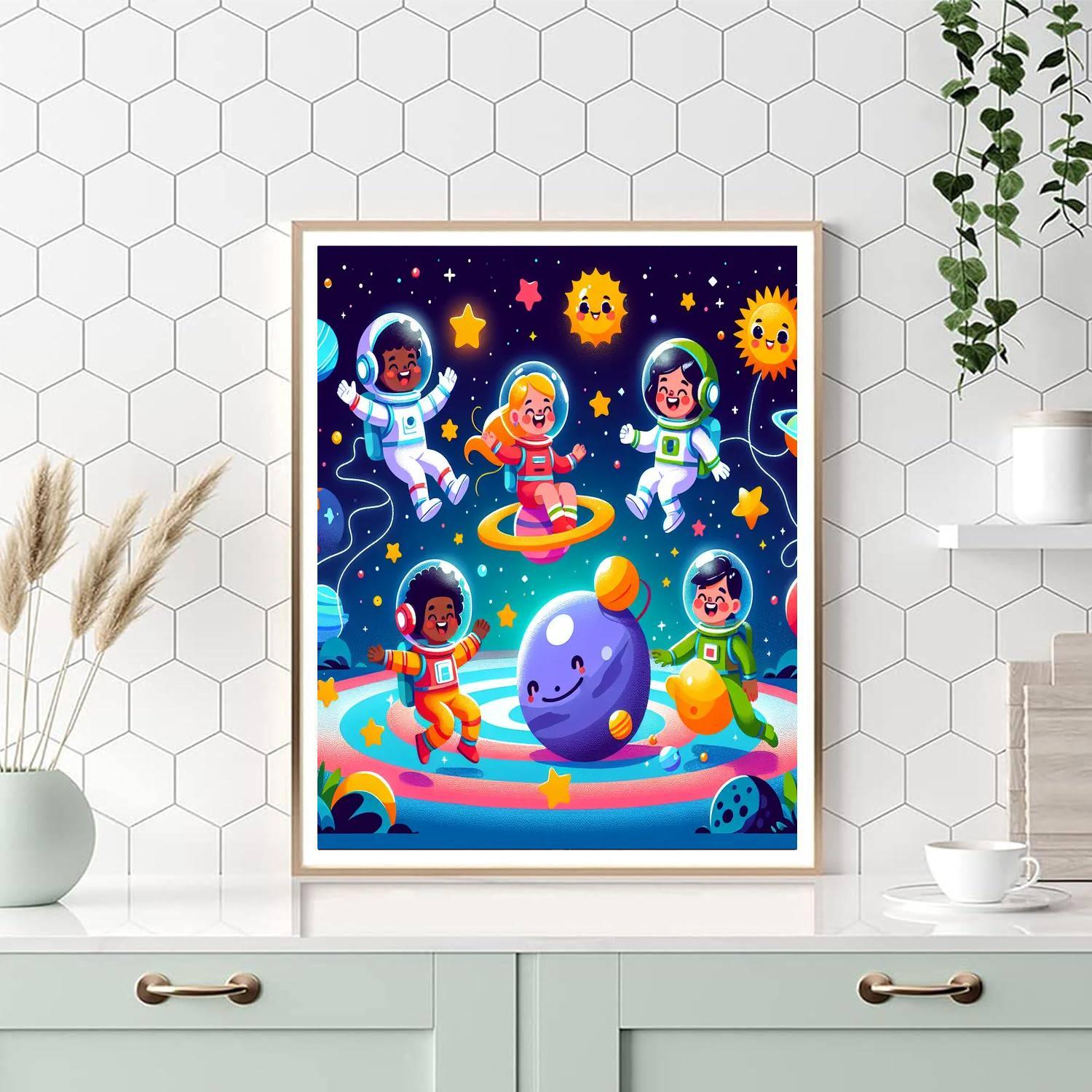 Astronaut Adventure Playground Painting Number Kit