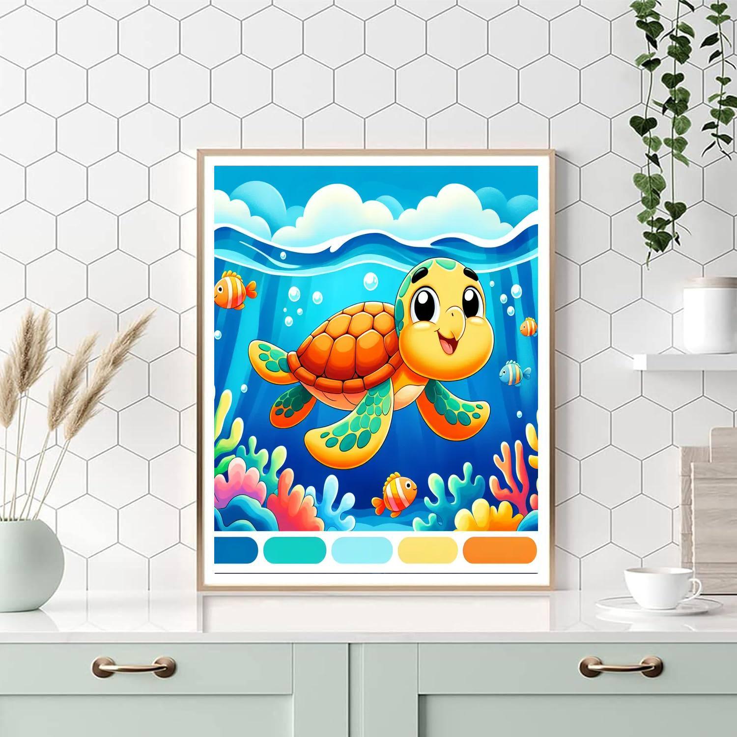 Happy Sea Turtle Paint By Number