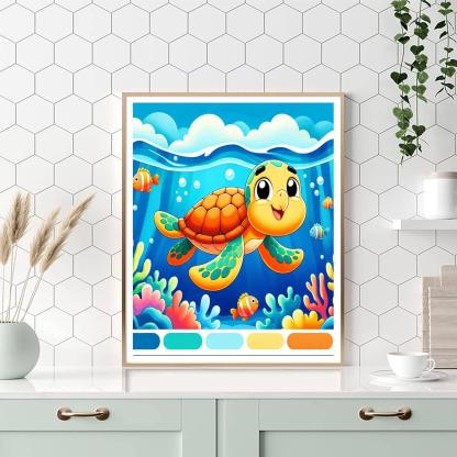 Happy Sea Turtle Paint By Number