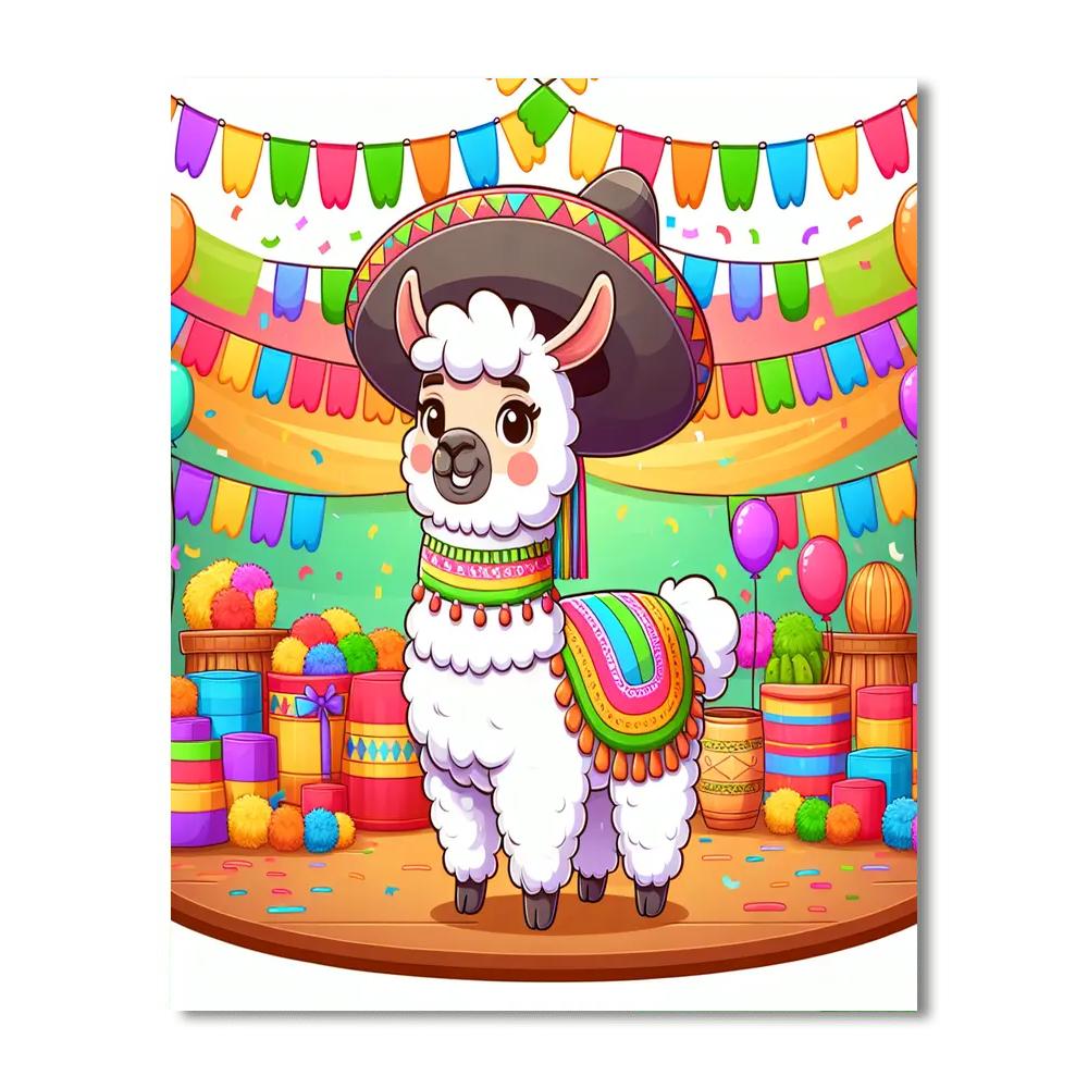 Llama’s Colorful Fiesta Day Paint By Numbers Kits