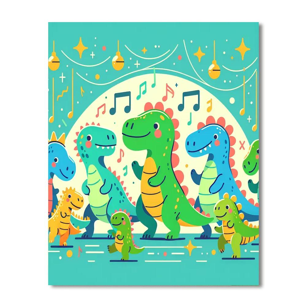 Dinosaur Disco Delight Numbered Painting Kits