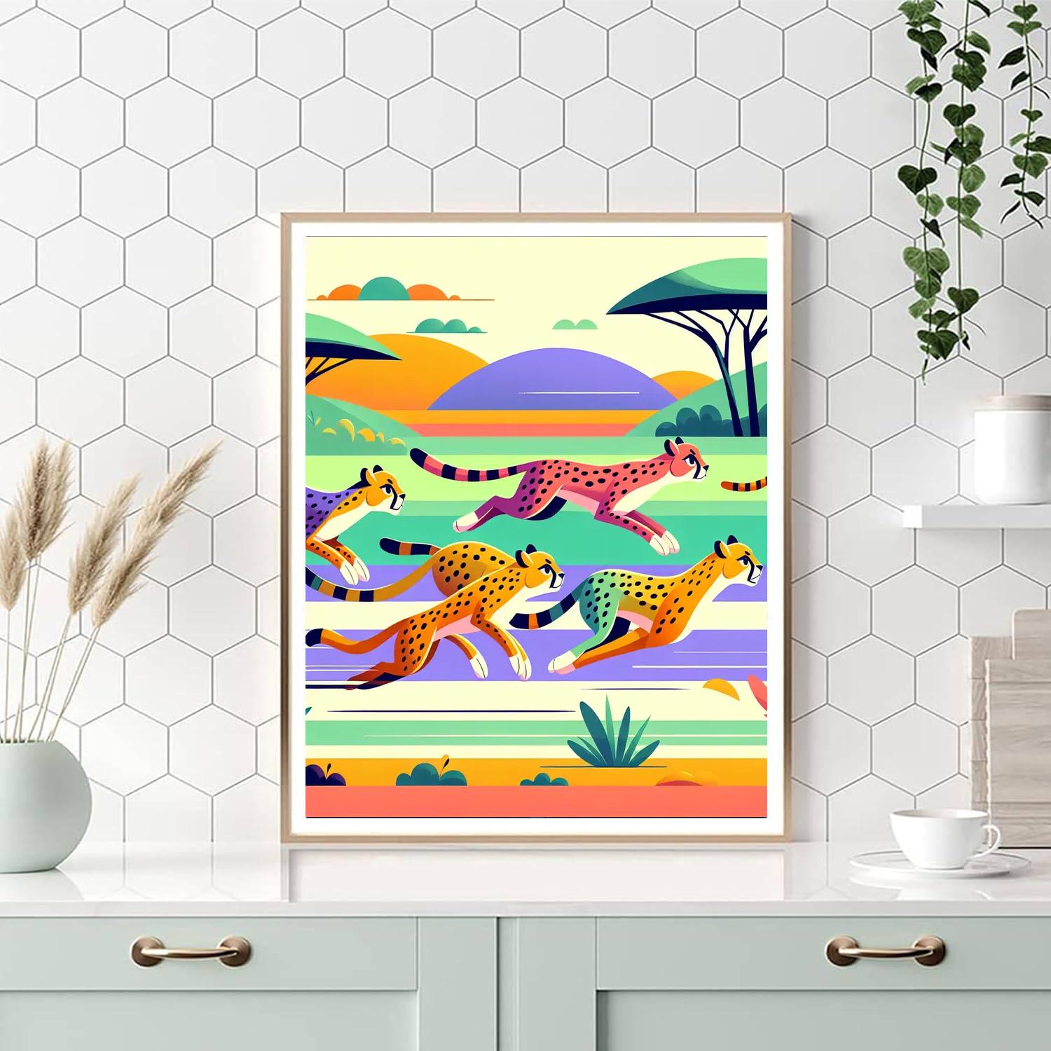 Cheetah’s Chasing Challenge Paint By Numbers