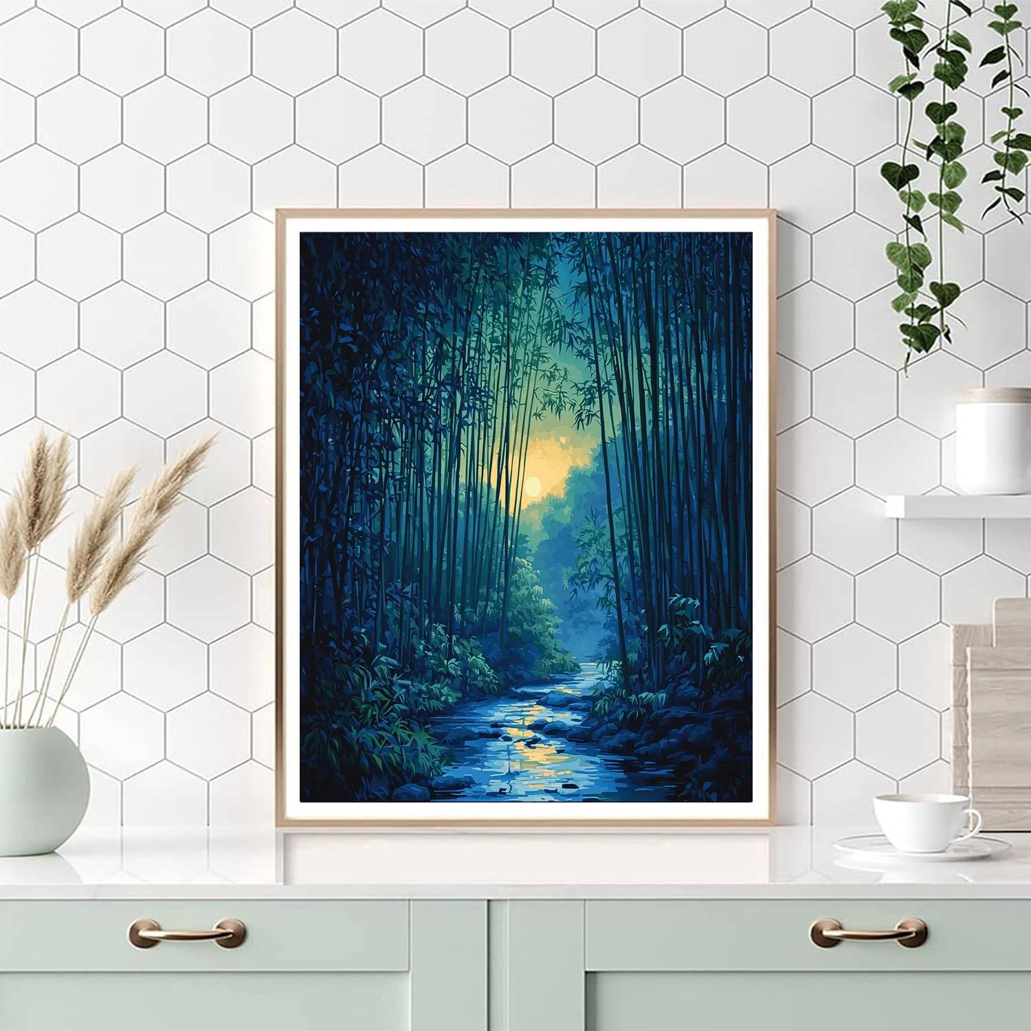 Hiroshige Inspired Twilight Bamboo Grove  Painting By Numbers Kit