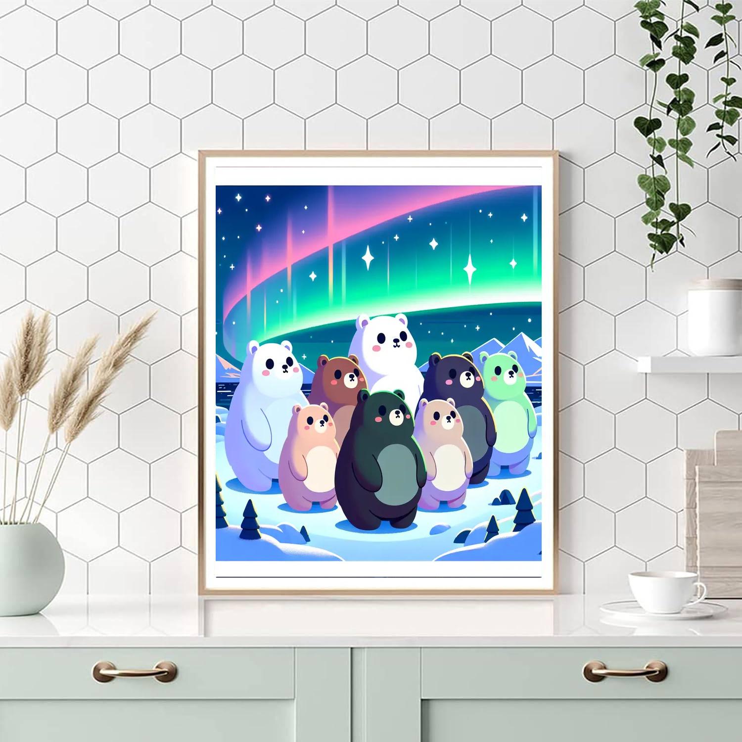 Aurora Borealis Bears Numbered Painting Kits