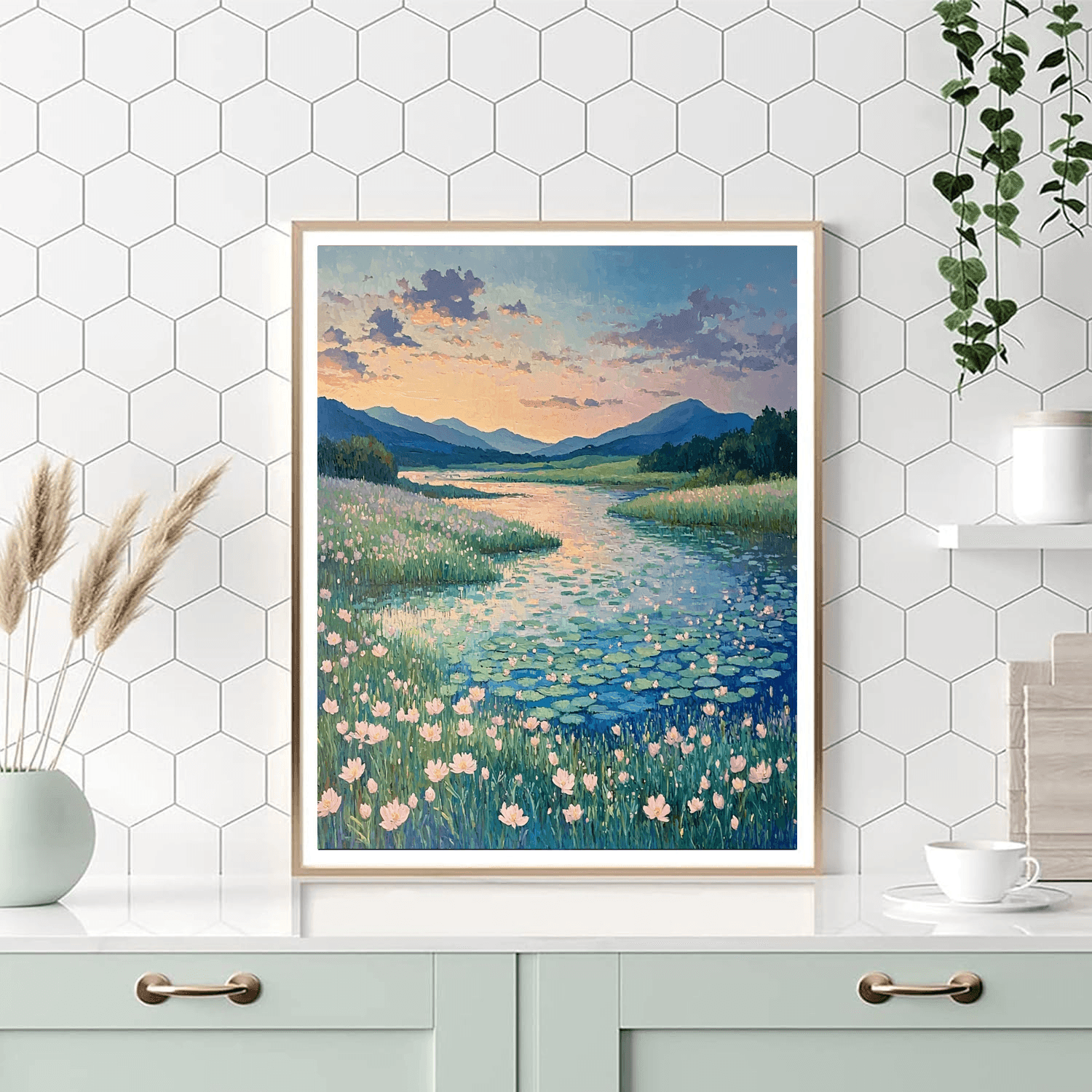 Claude Monet Inspired Twilight Blooming Fields  Paint By Color