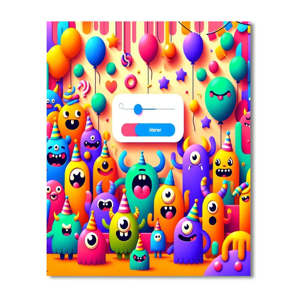 Playful Monster Party Numbered Painting Kits