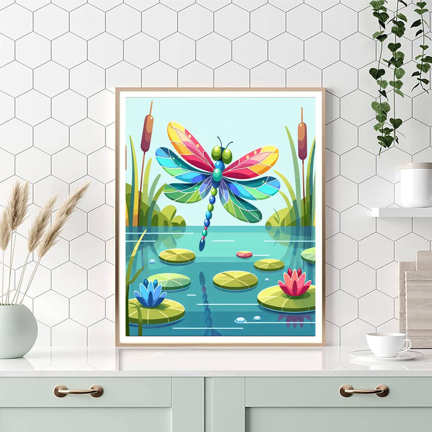 Cheerful Dragonfly Delight Paint By Numbers Art