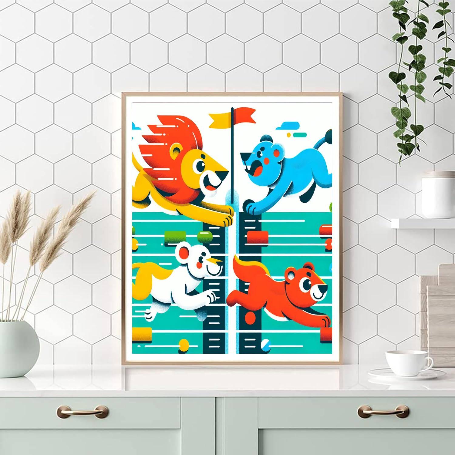 Animal Olympics DIY Paint By Numbers