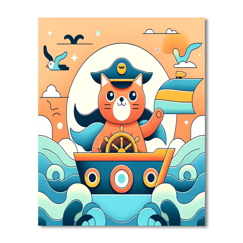 Courageous Cat Captain Paint By Numbers