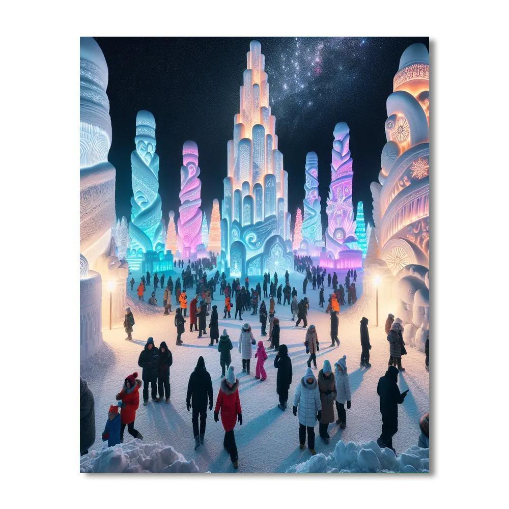 Hokkaido Snow Festival - Sapporo, Japan Painting Number Kit