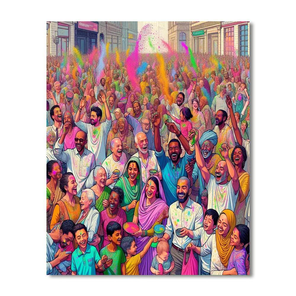 Holi - Festival Of Colors - India Paint By Numbers Art