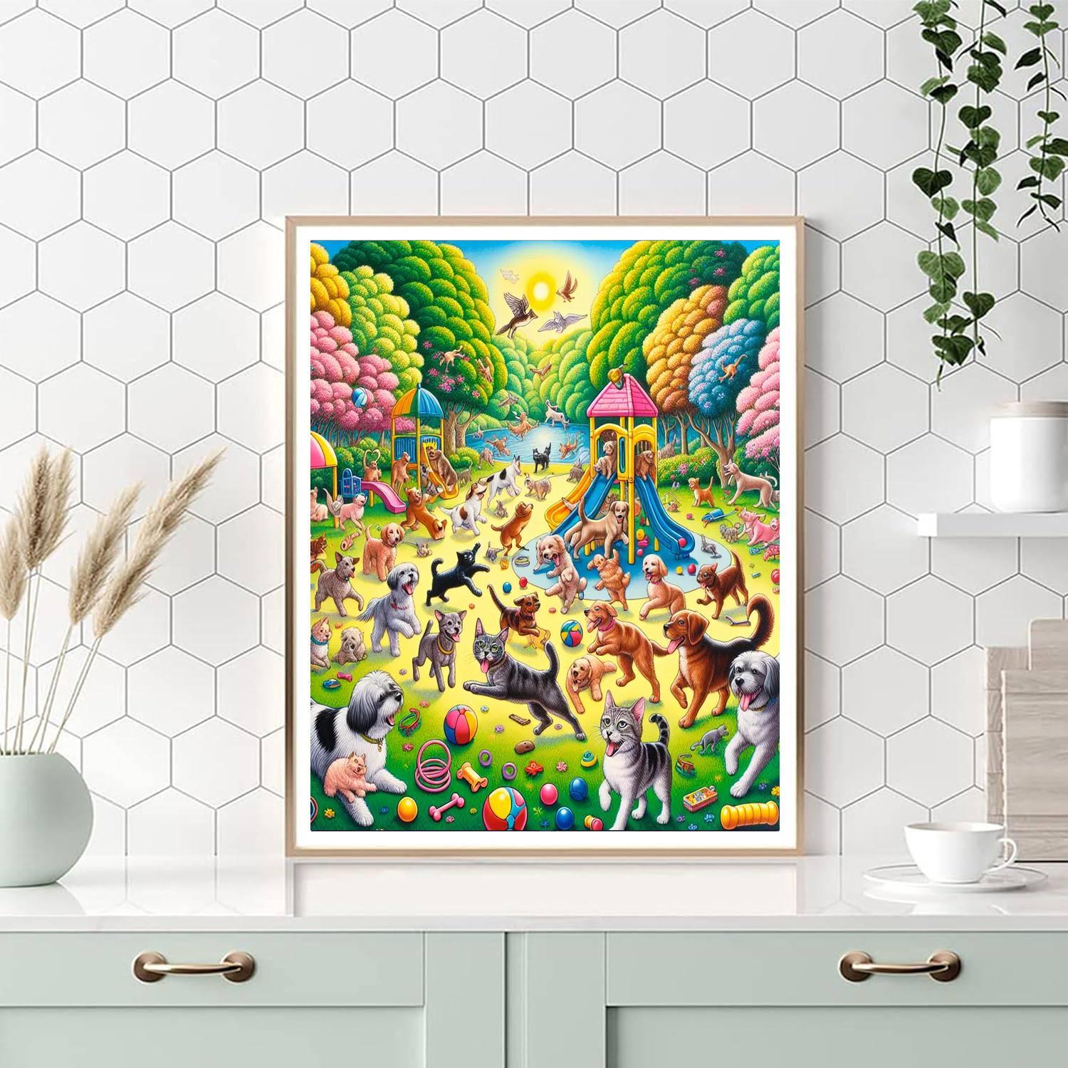 Playful Pet Adventure Painting By Numbers Kit