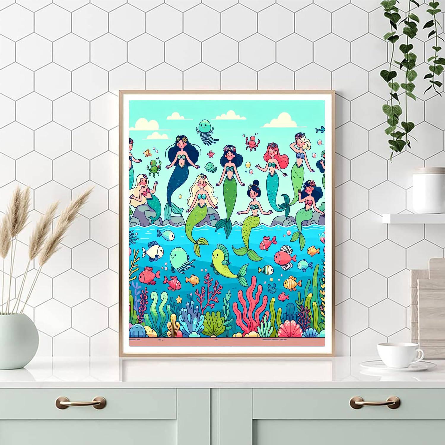 Fairytale Mermaid Lagoon Painting By Numbers Kit